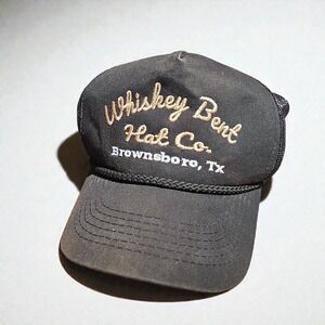 Whiskey Bent Hat Co Trucker Hat Black Brownsboro Texas OSFA Snapback Roper Cap